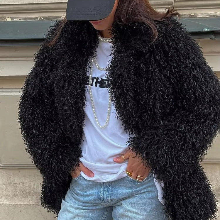 SOKYND Priscilla Fuzzy Faux Fur Coat Coats & JacketsKB1767356248755662430BlackM