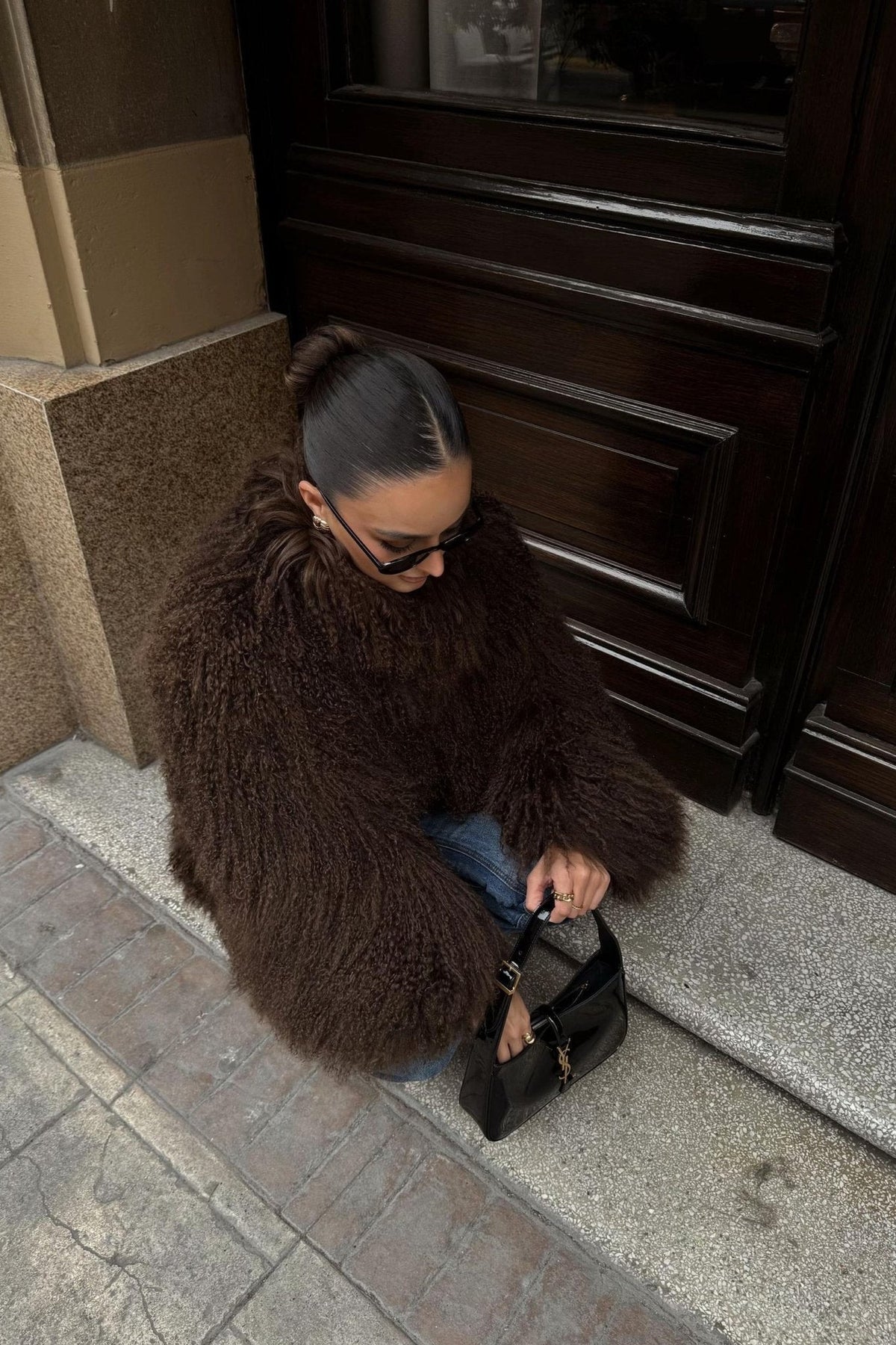 SOKYND Priscilla Fuzzy Faux Fur Coat Coats & Jacketsct1767356248755910001BurgundyXS