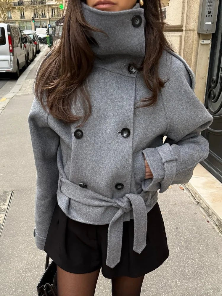 SOKYND Sara Double-Breasted Turtleneck Coat CoatSOKYND-773975-S-OS-13271S