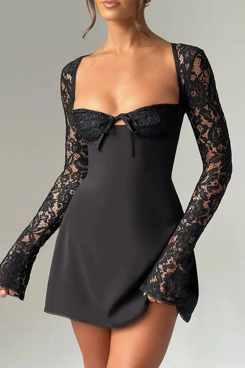 SOKYND Sylva Mini Dress with Lace Details DressSOKYND-479639-BLA-S-06103BlackS