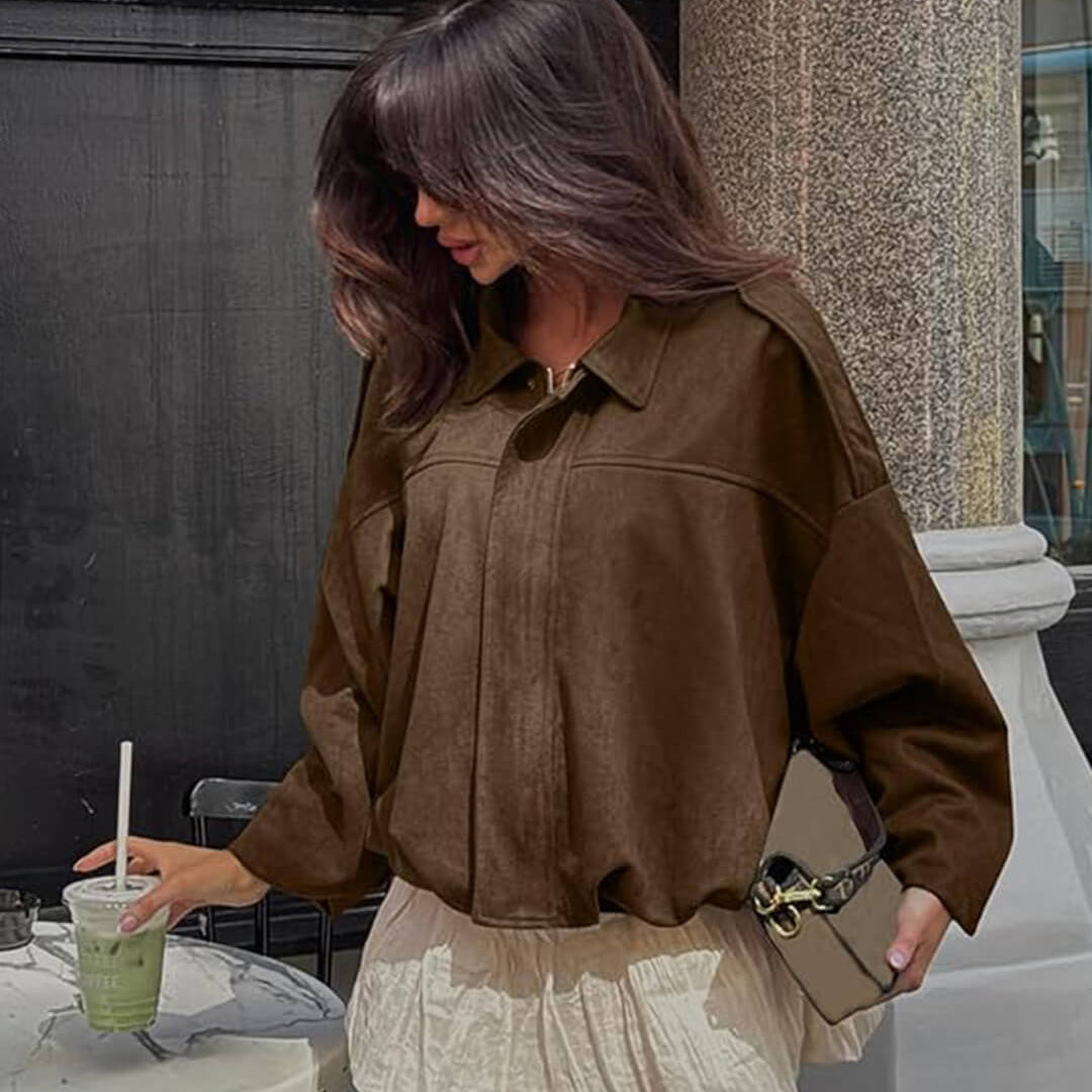 Zelda Suede Bomber Jacket