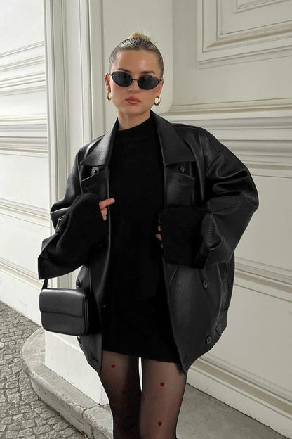 Joanna Vintage Faux Leather Coat