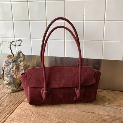 Alicia Vintage Faux Suede Shoulder Bag