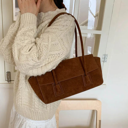 Alicia Vintage Faux Suede Shoulder Bag