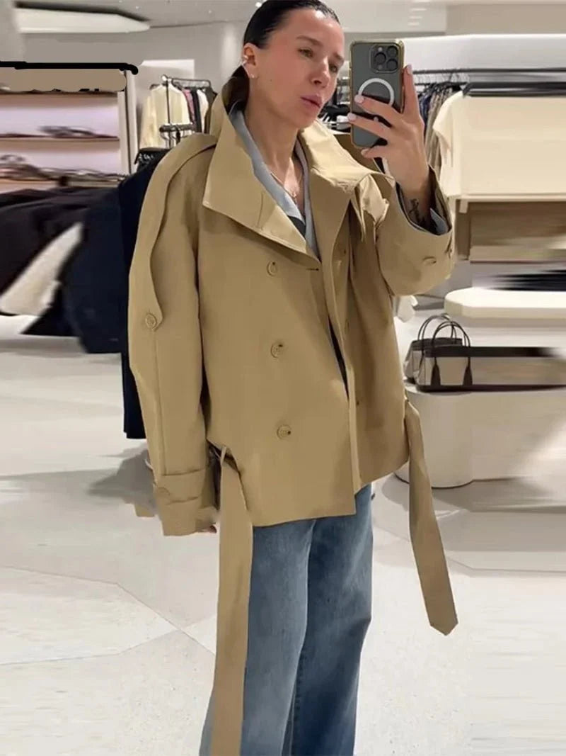 Katie High Neck Cropped Utility Trench
