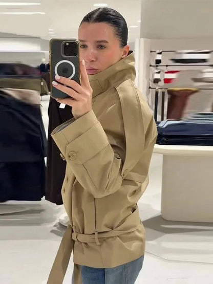 Katie High Neck Cropped Utility Trench