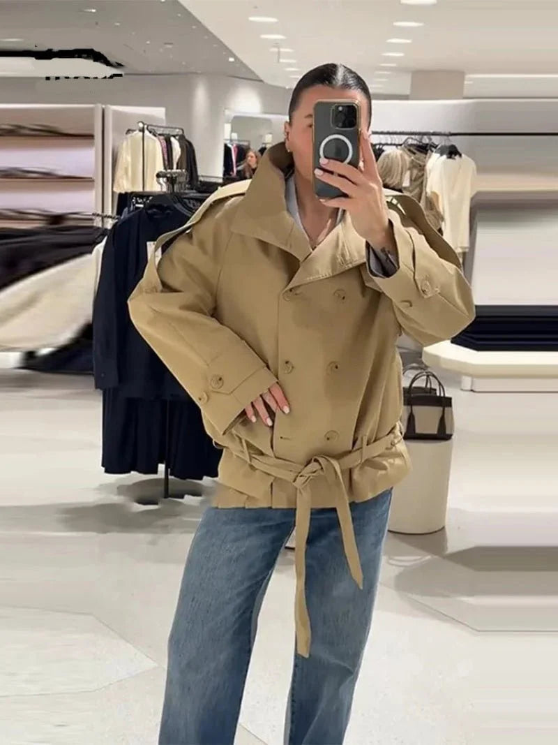 Katie High Neck Cropped Utility Trench