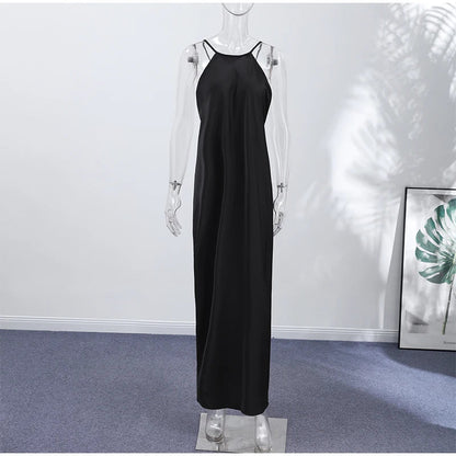 Elisabeta Satin Halter Maxi Dress