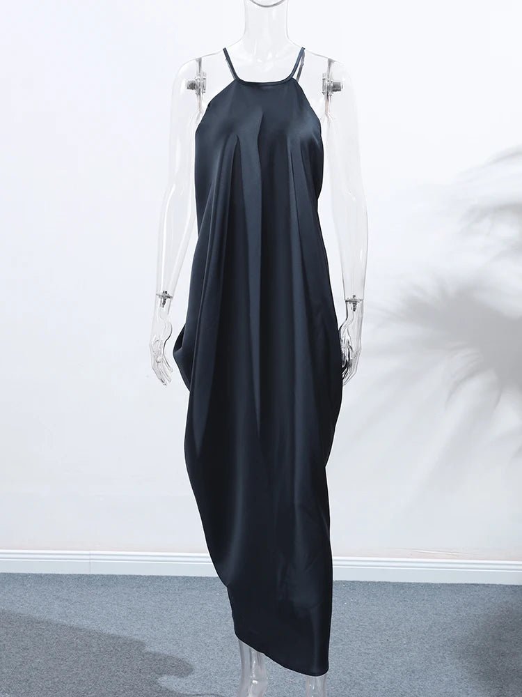 Elisabeta Satin Halter Maxi Dress