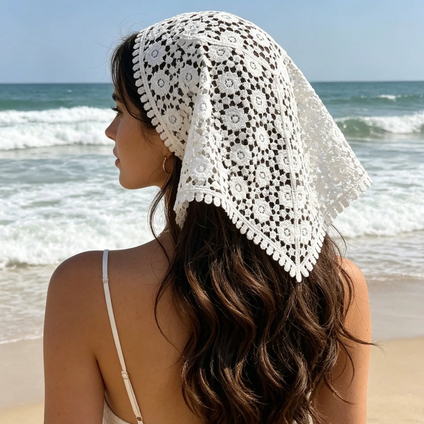 Indigo Bohemian Triangle Headscarf
