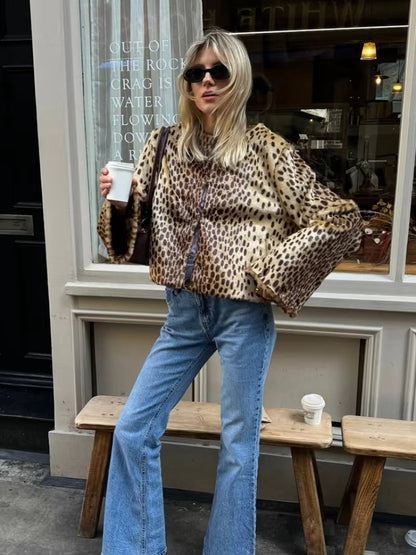 Annie Leopard Faux Fur Jacket