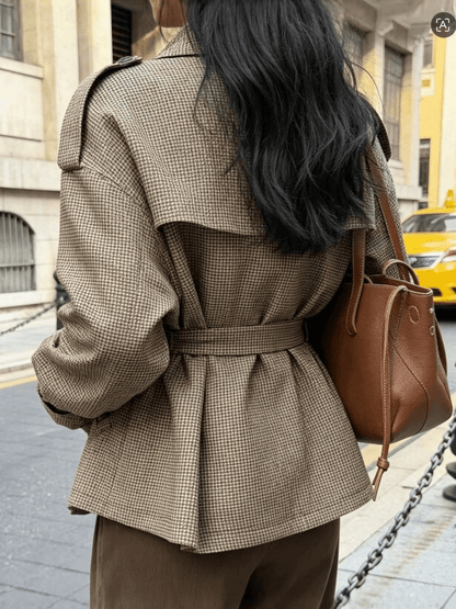 Mary Houndstooth Plaid Blazer