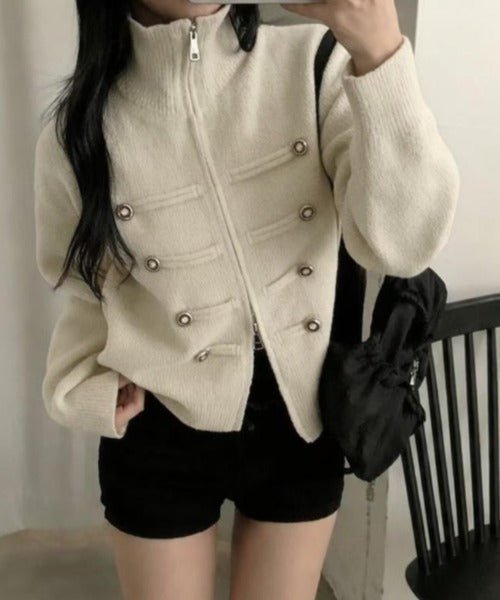 Amelia Turtleneck Zip Knit Cardigan