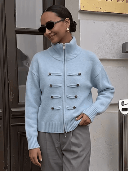 Amelia Turtleneck Zip Knit Cardigan