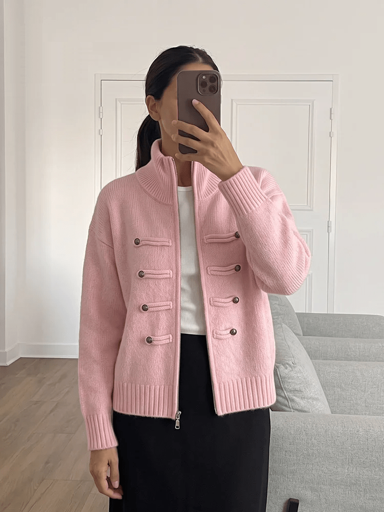 Amelia Turtleneck Zip Knit Cardigan