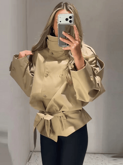 Katie High Neck Cropped Utility Trench