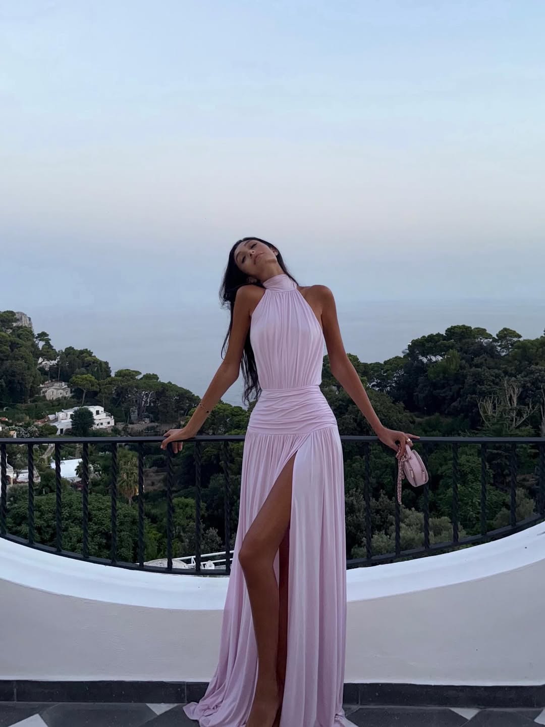 Naia Halter Pleated Maxi Dress