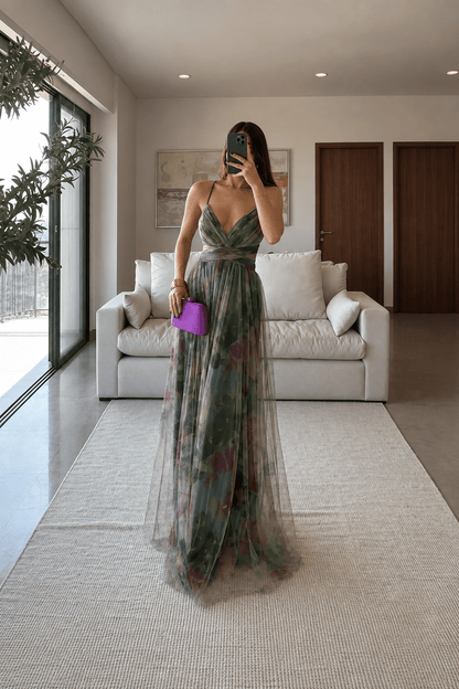 Briony Floral Mesh Maxi Dress