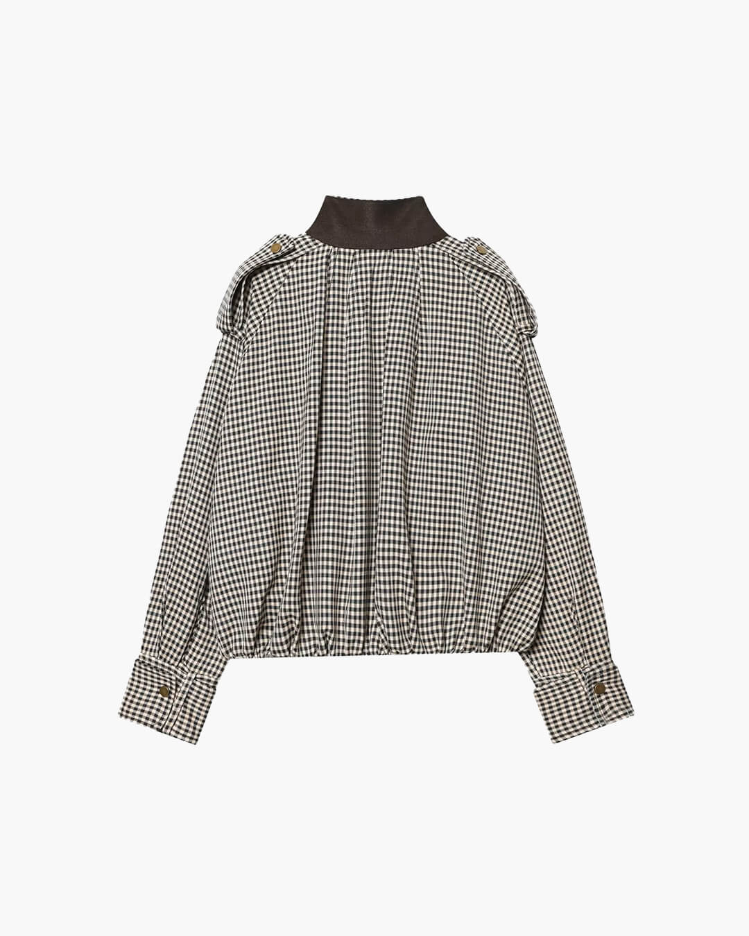 Emma High Neck Checked Bomber Jacket