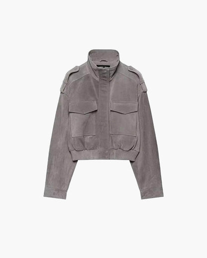 Nina Faux Suede Cropped Jacket