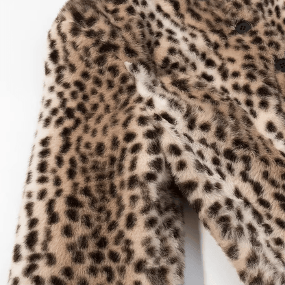 Rose Leopard Faux Fur Cropped Jacket