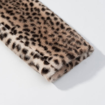 Rose Leopard Faux Fur Cropped Jacket