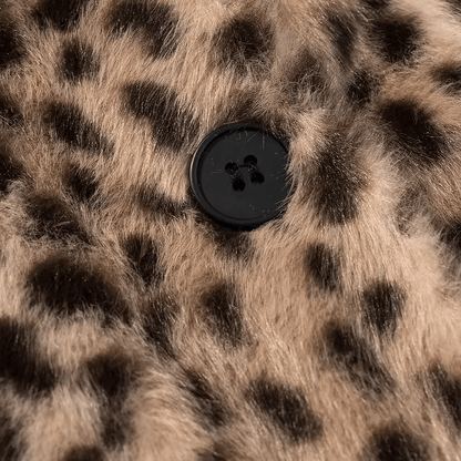 Rose Leopard Faux Fur Cropped Jacket