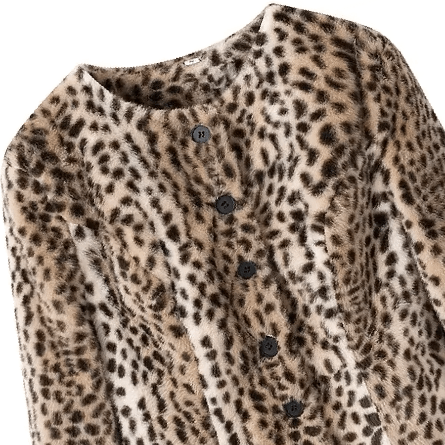 Rose Leopard Faux Fur Cropped Jacket
