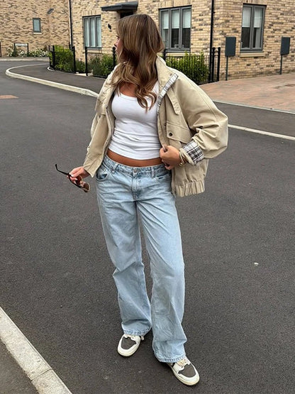 Monica Stand Collar Bomber Jacket