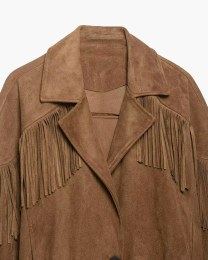 Lucy Faux Suede Fringe Western Jacket