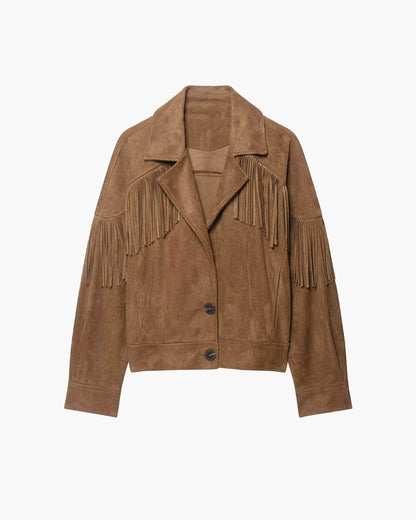 Lucy Faux Suede Fringe Western Jacket