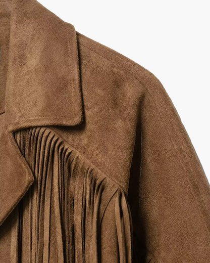 Lucy Faux Suede Fringe Western Jacket