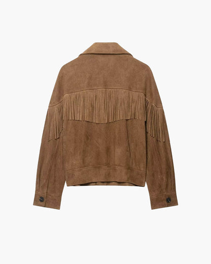 Lucy Faux Suede Fringe Western Jacket