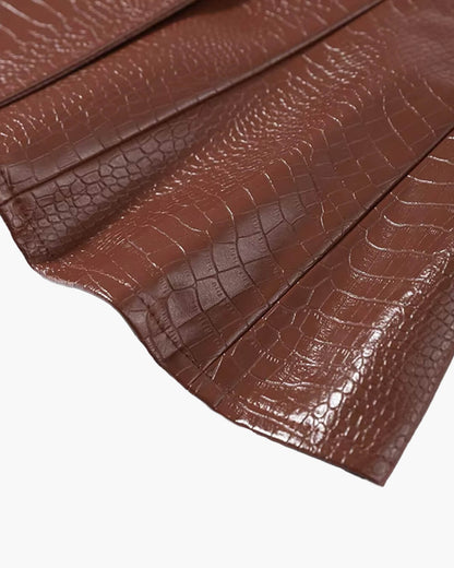 Lola Croc Embossed Faux Leather Jacket