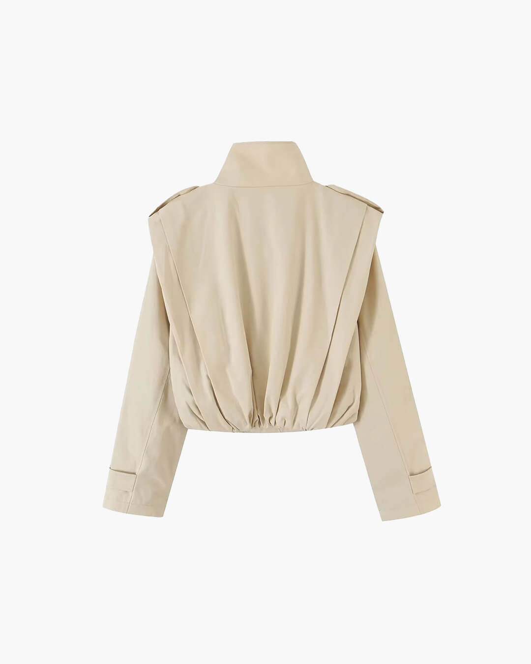 Isabel Pleated High Collar Trench Coat