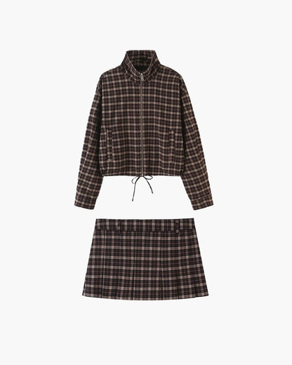 Eva Checked Jacket & Skirt Set