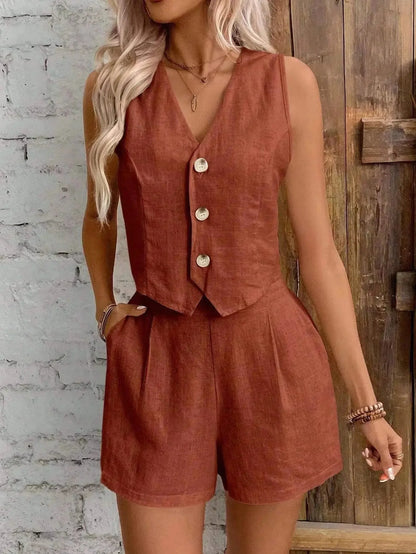 Sophia Cotton Linen Two Piece Set