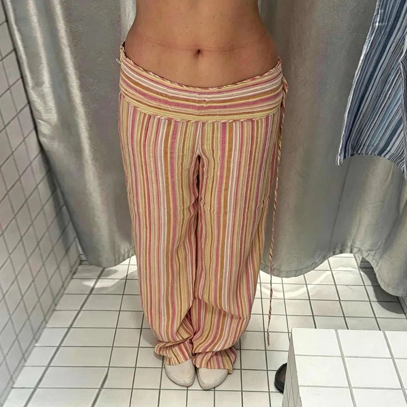 Oria Striped Low-Rise Trousers