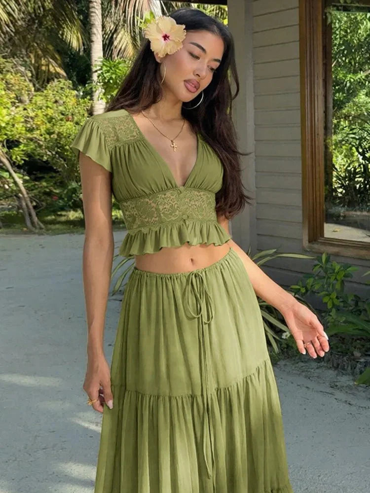 Juliana Lace Chiffon Set