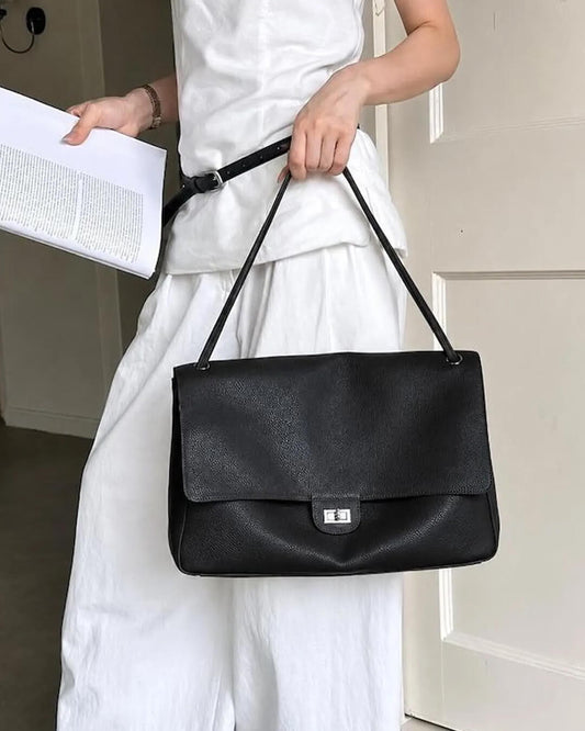 Amelie Maxi Flap Leather Shoulder Bag
