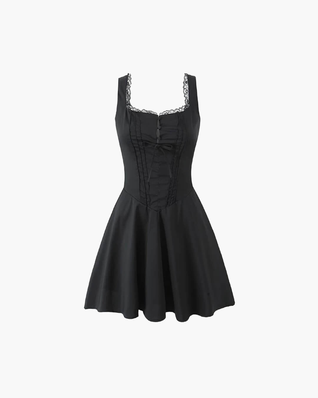 SOKYND Anikka Sleeveless Lace Up Back Dress in Black