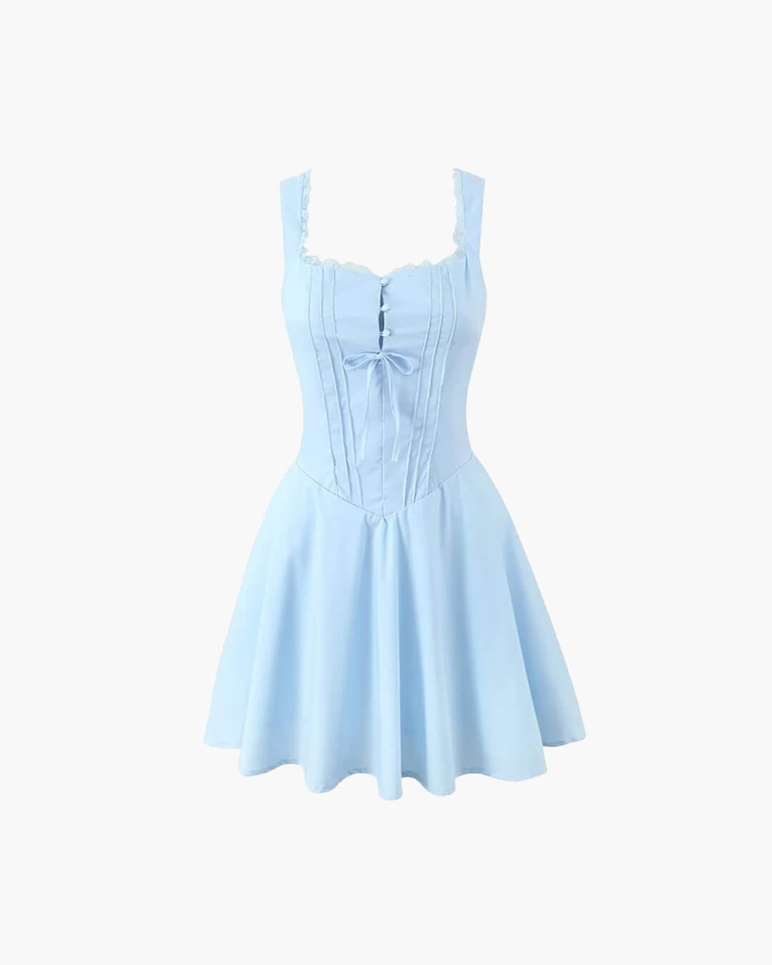 SOKYND Anikka Sleeveless Lace Up Back Dress in Blue