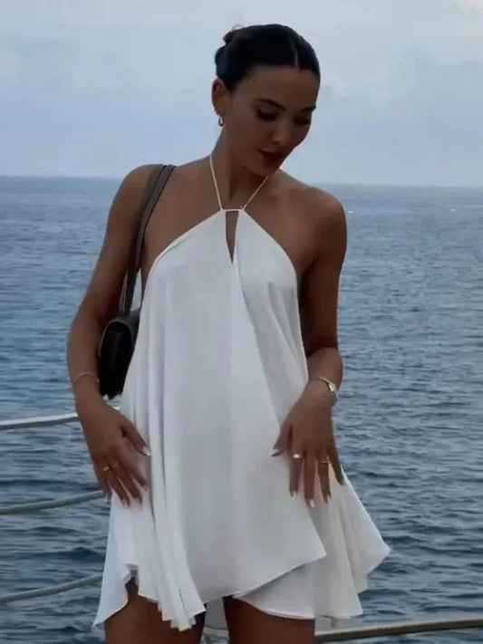 SOKYND Bernadette Off - Shoulder Hollow Out Summer Dress DressWhiteS
