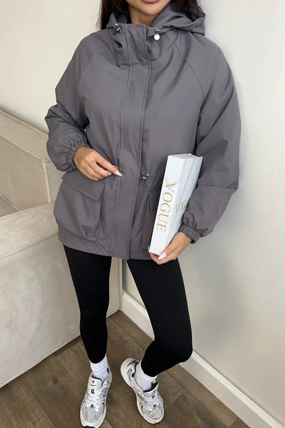 SOKYND Camila Waterproof Hooded Jacket Coats & JacketsGreyS
