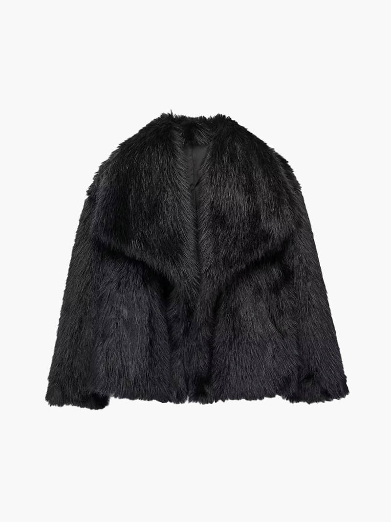 SOKYND Carley Faux Fur Coat Coats & JacketszN1767356248744829631BlackS