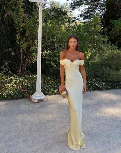 SOKYND Celeste Backless Satin Maxi Dress DressL
