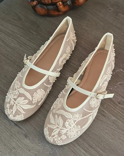 SOKYND Christine Beaded Mesh Ballet Flats ShoesFJ177277720591413656240