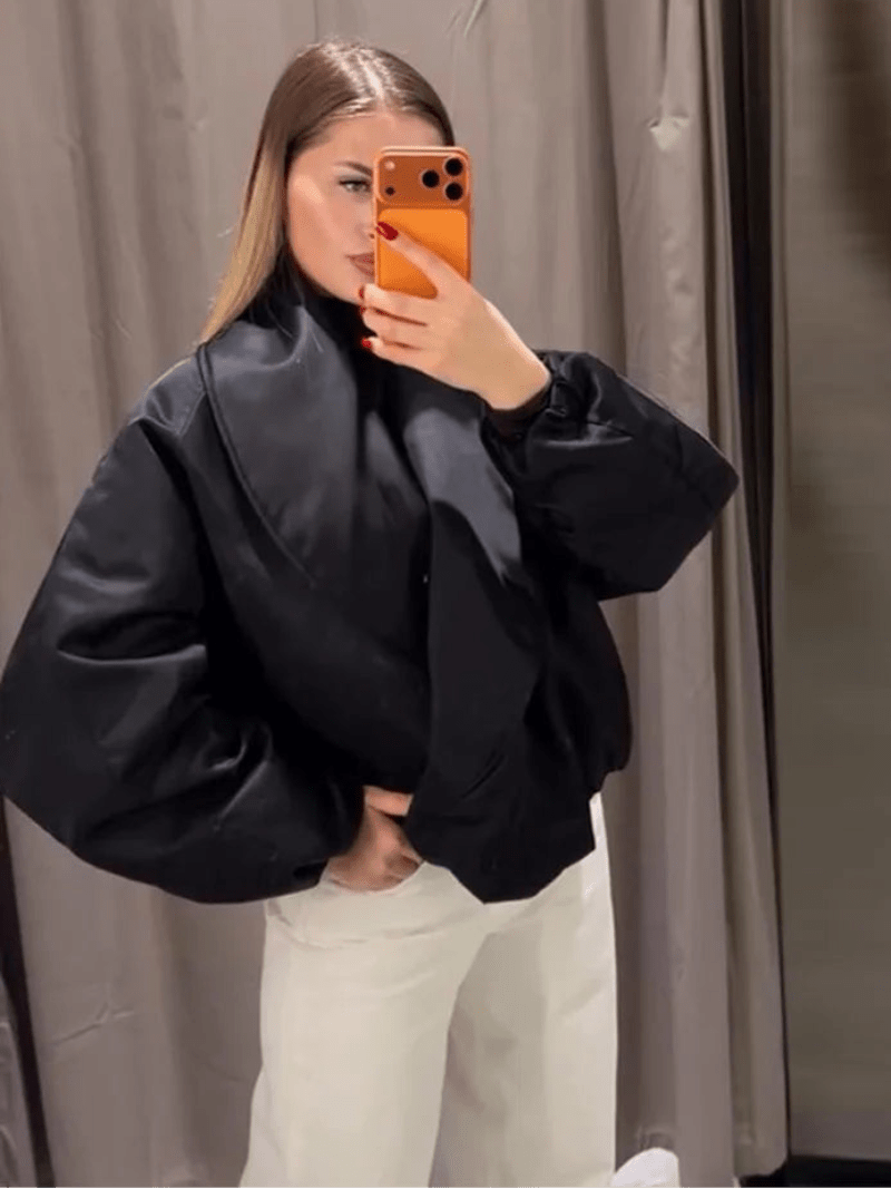 SOKYND Claudia Oversized Bomber Jacket JacketSOKYND-458519-BLA-M-94359BlackM