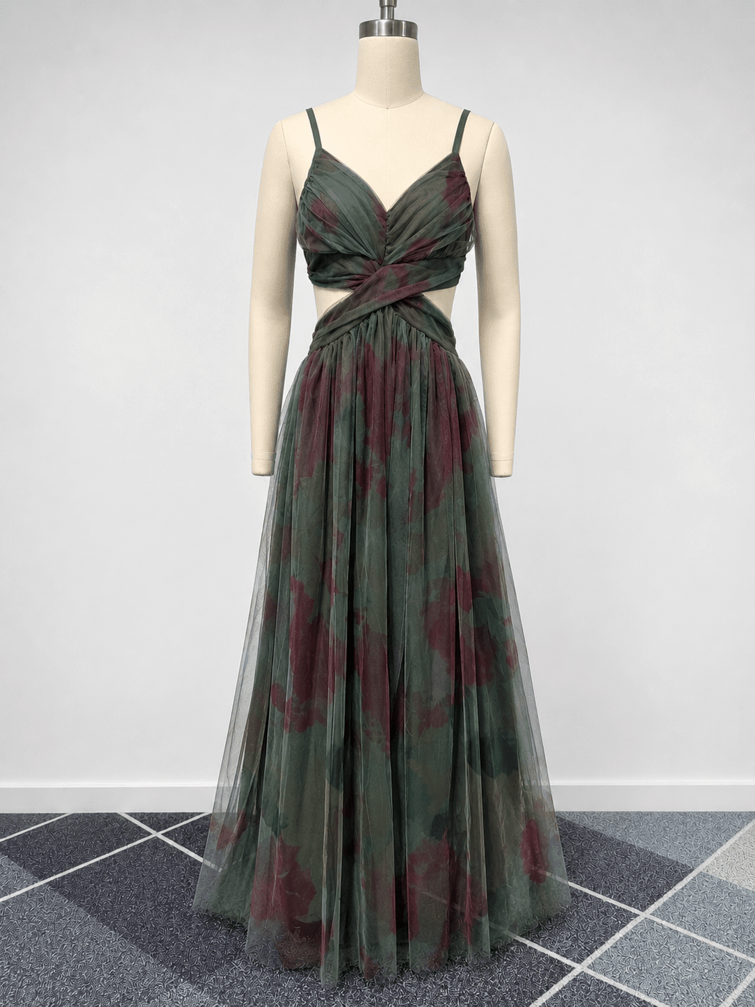 SOKYND Cloe Floral Tulle Maxi Dress DressSOKYND-727703-GRE-S-00215GreenS
