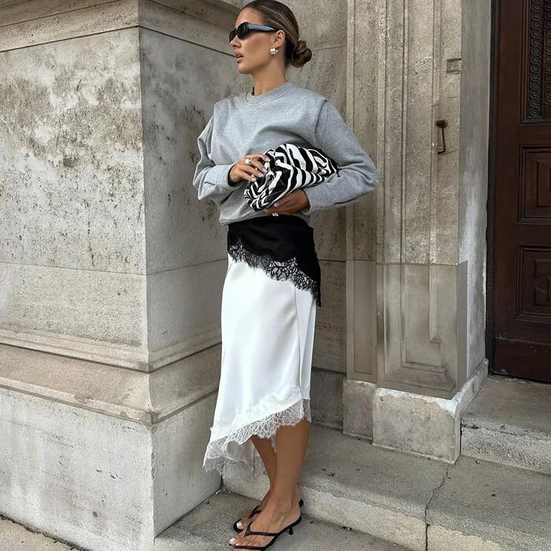 SOKYND Connie Asymmetric Midi Skirt Skirtsjc1772777205899145322S